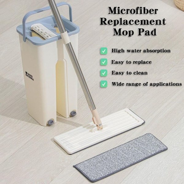 6 kpl MOP-tyynyjen vaihto, moppimikrokuitutyynyt, varaosapuhdistuskansi sopii litteille moppeille ja kovapuulle, laatoille jne., noin 3312 cm