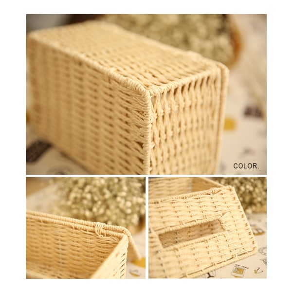 Fletvævet Tissue Box Vintage Etui Tissue Papirholder
