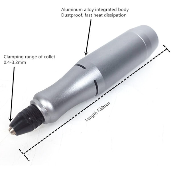 Kompakt slipmaskin 20 V, 3,2 mm chuck, elektrisk polermaskin, portabel korrigering, elektriskt graveringsverktyg, slipmaskin med justerbar hastighet