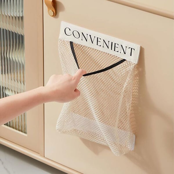 2 Stycken Mesh Soppåsar Mesh Förvaringspåsar Hängande Soppåsehållare Hängande Mesh-påse Hängande Soppåse för Hem och Kök