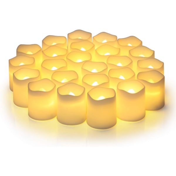 Liekitön toivekynttilä, liekettömästi välkkyvä sähköinen väärennetty kynttilä, 24 kpl 200+ tunnin paristokäyttöinen lämmin valkoinen LED-kynttilä, sopii Weddinille