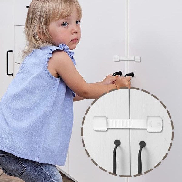 6 kappaleen lasten turvalukkojen setti, lukitus kaappeihin, WC:hen, keittiöihin, oviin, ikkunoihin, jääkaappeihin, erittäin vahva liima, vauvojen ja lemmikkien suojelu
