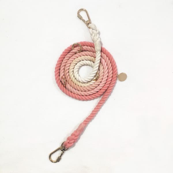 Dobbeltsidet multifunktionel crossbody hundeline gradient håndvævet kæledyrsline