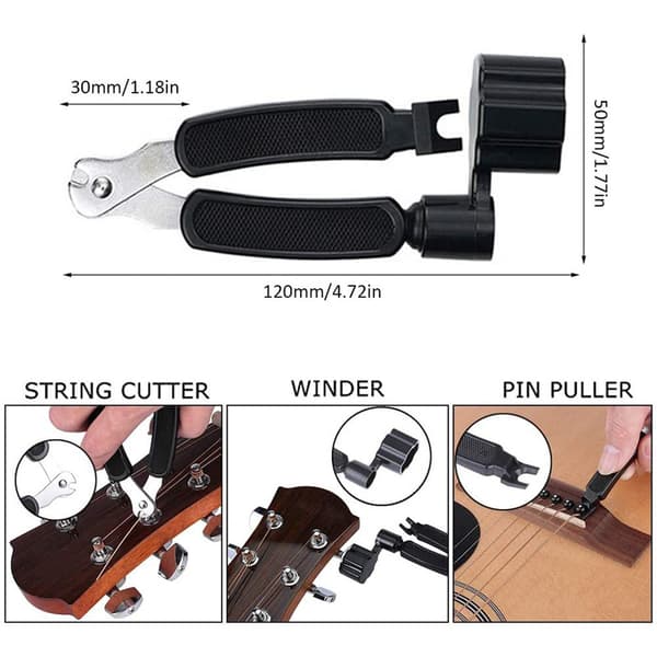Gitarrsträngstämningsklämma Tuner fingerset paddlar instrumenttillbehör set komplett set