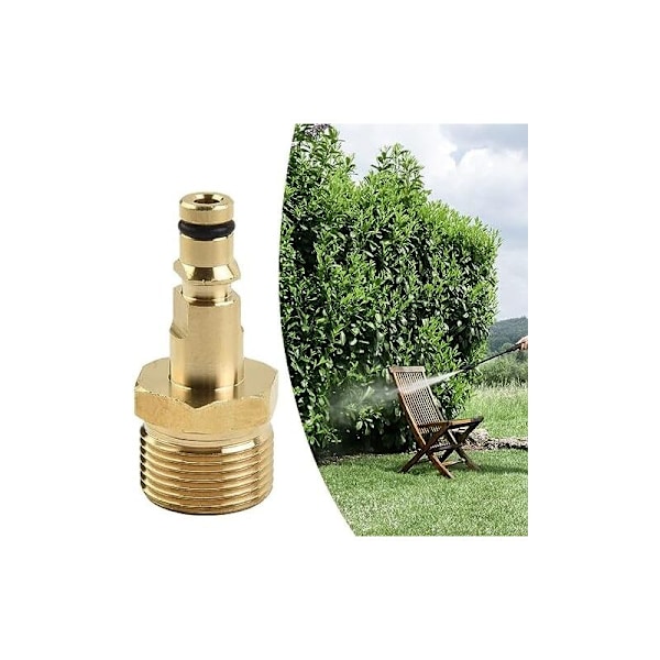 (50 × 23 × 23) M22 adapter til højtryksrenser i massiv messing og K-serie udgangstilslutning til Karcher, Nilfisk