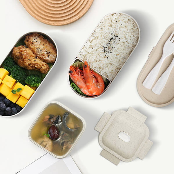 (Rose Costumes) Tæt Lunchboks Madkasse Termomadkasse med 2 Lag 900ML Bento Box Madpakke Børnemadkasse Isoleret Madkasse Bento Box p