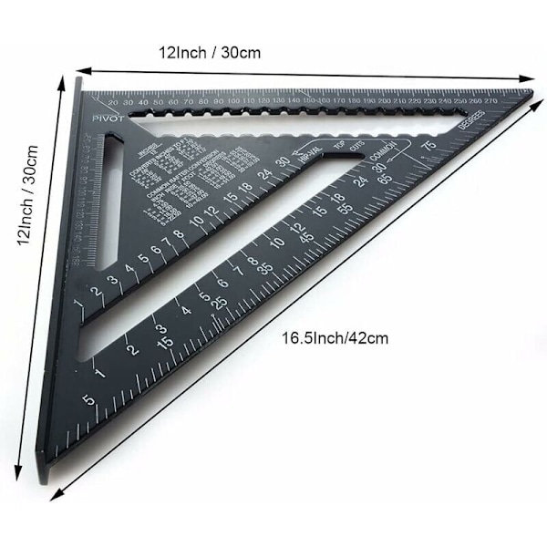 Monitoiminen puuseppä 18cm ja 30cm puuseppä, Alumiinimetallinen kolmioviivain Trusquin-ohjain Ractor-kulma 45 90 astetta / Puusepäntyökalut