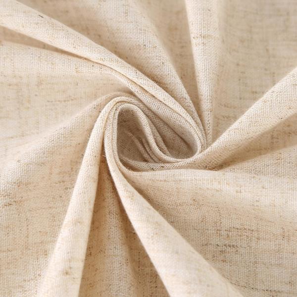 Rektangulär beige bordsduk i bomullslinne, enfärgad, dammtät, tvättbar bordsduk med tofsar, perfekt för kök, matsal, fest, bordsskiva