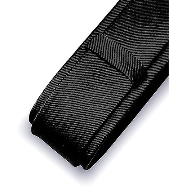 Svart slips for menn 6CM smal smal