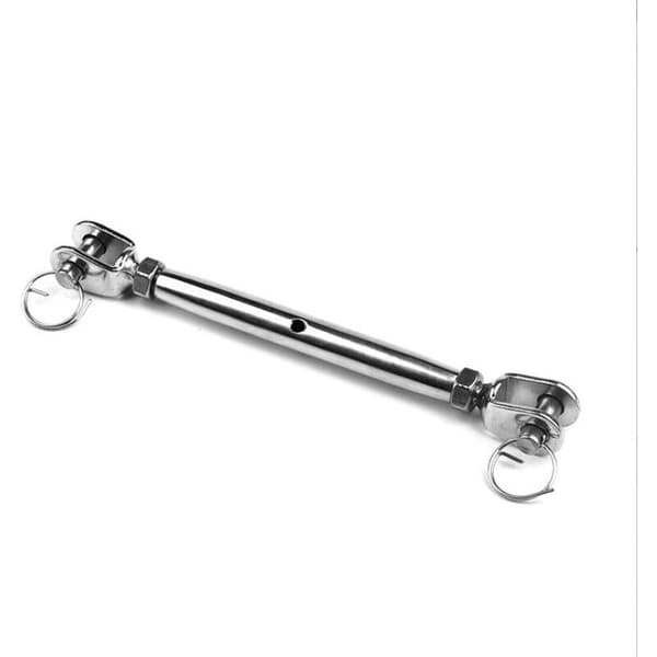 2 stk. M8 304 Rustfrit Stål Kæbestrammer med Magnetisk Lås, Rustfrit Stål Kabelstrammer, Wirestrammer med Svejsede og Lukkede Ender, Rustfri