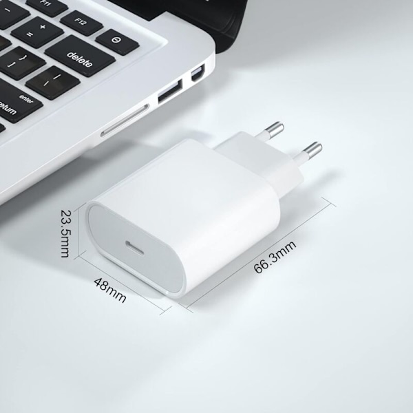 20W USB C Snabbladdare med 2M Kabel för iPhone 14/14 Pro /14 Pro Max /14 Plus /13/12 /11 /SE/X/XS/XR, AirPods, USBC Väggkontakt Typ C Strömadapter