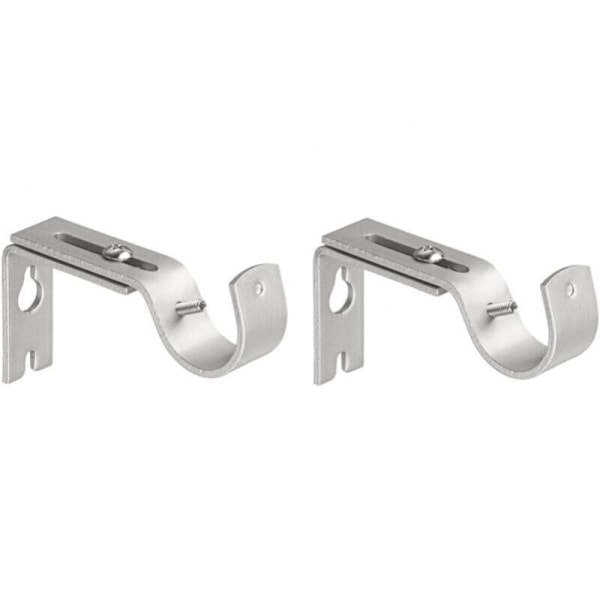 2 stycken stöd för gardinstänger, justerbart gardinstångsstöd för metallgardinstång för gardinstångshus, fixeringsrum (silver)