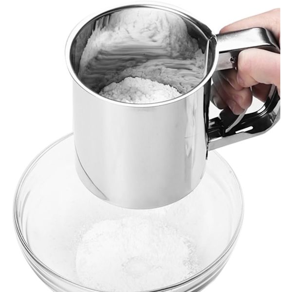 Melsiev - Pudder Sukker Kakao Sigte - Rustfrit Stål - 500 mL - Sølv
