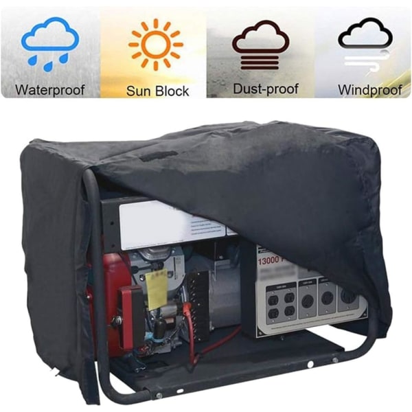 Generatoröverdrag, dammskydd för generator, 210D Oxford skyddande överdrag för skåp och generator (66x51x51cm)