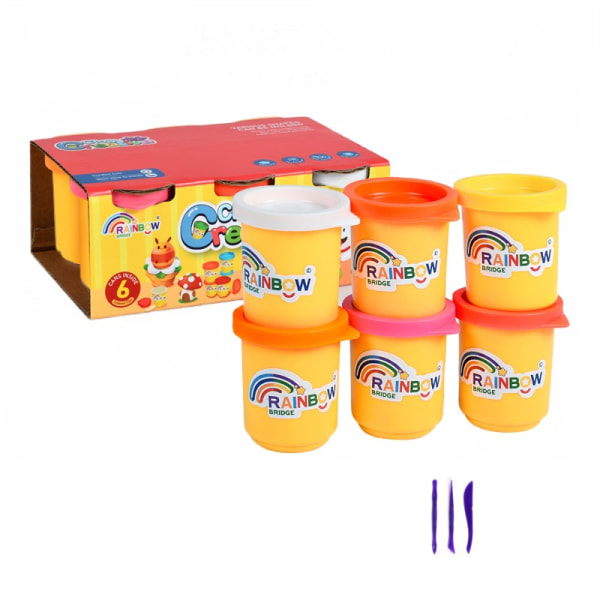 Gör-det-själv-plasticinen är färgstark och giftfri, lämplig för barn över 2 år (6 färger)