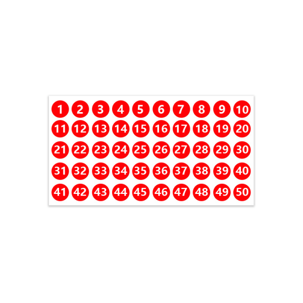 1-50 numerotarrat, 10 arkkia peräkkäisiä mustia vinyylinumerotarroja, vedenpitävät tarrat lajitteluun, järjestämiseen, säilytyslaatikoihin, kaappeihin, sisätiloihin