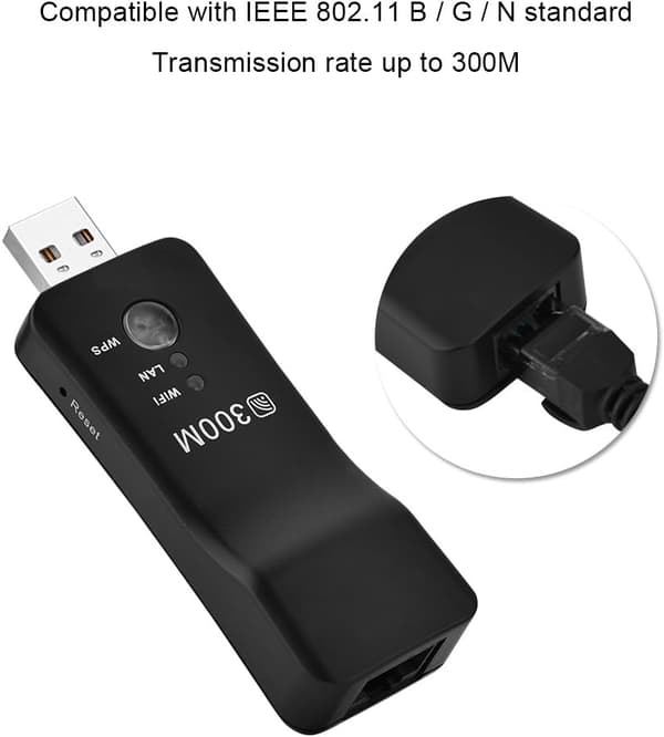 USB WiFi Repeater - Trådbunden/Trådlös AP för Smart TV - Högeffekts Hotspot Extender