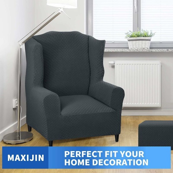 Elastiskt fåtöljöverdrag med öron 1 del Jacquard Soffskydd Soffa Sofföverdrag Fåtölj Stor