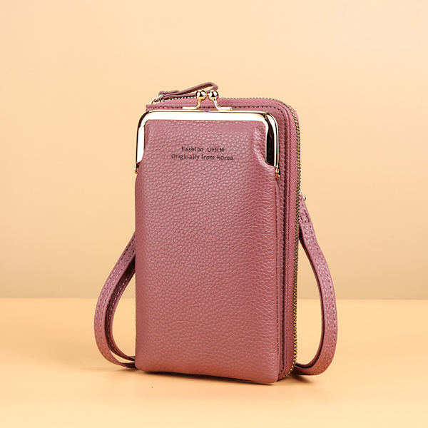 Mobiltelefonväska, plånbok, kortfodral, axelremväska, multifunktionell axelcrossbody-väska, svart