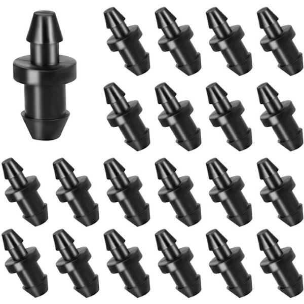 (Svart) 100 delar droppbevattningspluggar, 6mm droppbevattningssystem - bevattningspluggstillbehör för hemträdgård gräsmatta