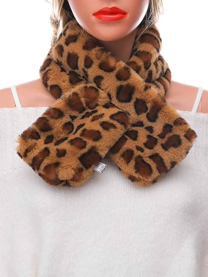 Vinter Kunstpels Krave Leopard Plys Halstørklæde Halsvarmer