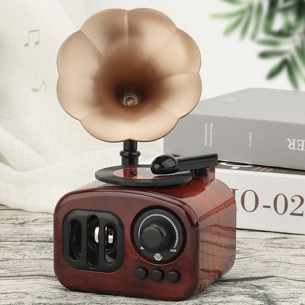 Skrivbordsdekoration, retro unik grammofonformad musikbox, lämplig för vänners heminredning