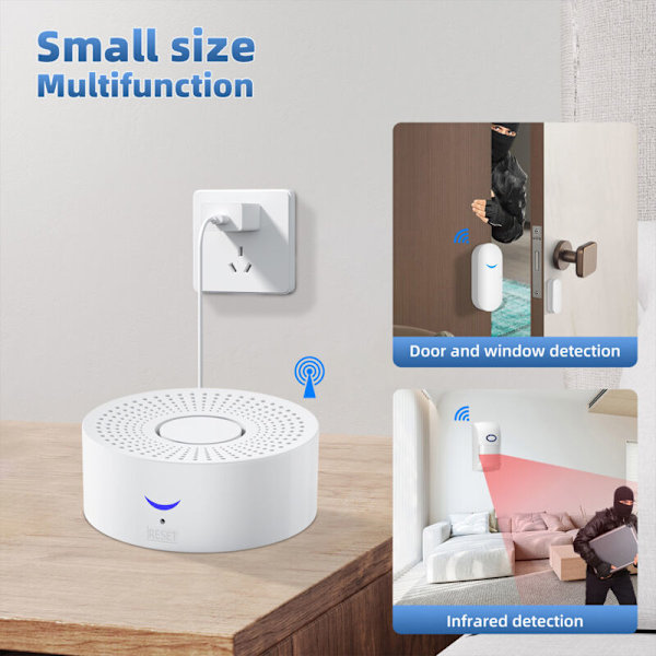 Multifunktionellt WiFi intelligent säkerhetslarmsystem, dörrsensor och fönsterlarm, mänsklig infraröd detekteringslarm