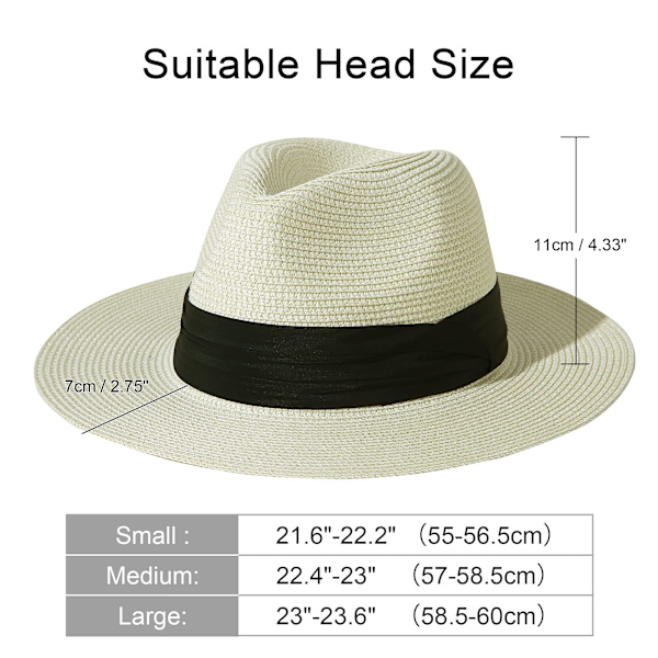 Sommer Strand Solhatte til Mænd Foldbar Floppy Rejse Pakkebar Staw Hat, Bredskygget Hat