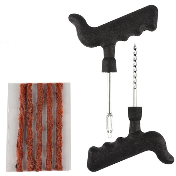 Reparationskit med däck för däck, för bil/skåpbilsdäckpunktering. EETC - Reparationskit + automatisk påfyllning (kit med 10 lås)