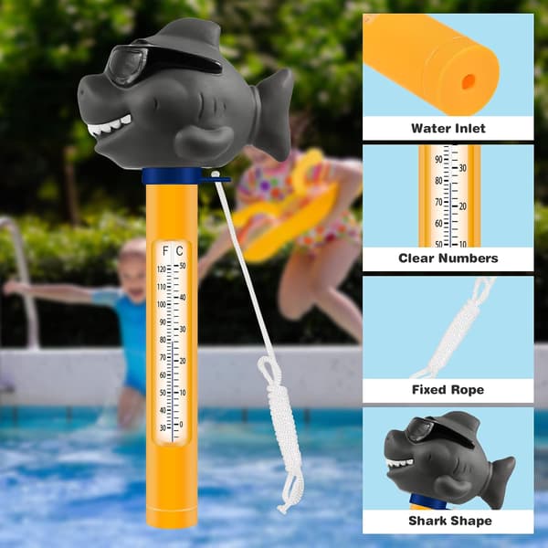 Pooltermometer, Vattentemperaturtermometer med snöre, Simbassängtermometer, Splittersäker, Flytande termometer för isbad, Spa,