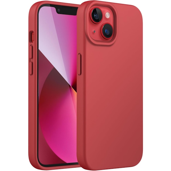 iPhone 13 Skal, Silikonskal, 6,1 Tum, Röd