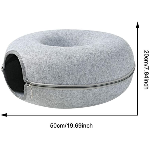 Kattunnel filt tunnel leksak för katt kattsäng kattbo chatt design rund kattgrotta för smådjur, kaniner, kattungar, valpar och hundar