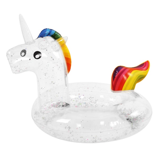 Oppblåsbar Unicorn Flyte, Unicorn Oppblåsbar Badeflåte, Oppblåsbar Badeflåte, Bassengleker med Hurtigutløserventil for Barn og Voksne