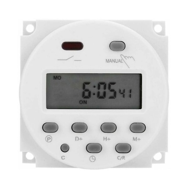 Mini LCD Digital 12V Ström LCD Veckoprogrammerare Reläbrytare Digital Timer Ström Timer Kontroll med Vitt Vattentätt Skydd
