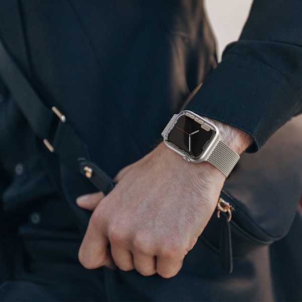 Band - Rostfritt stål mesh loop magnetiskt spänne ersättning för kvinnor (42mm/44mm/45mm, A--Starlight)