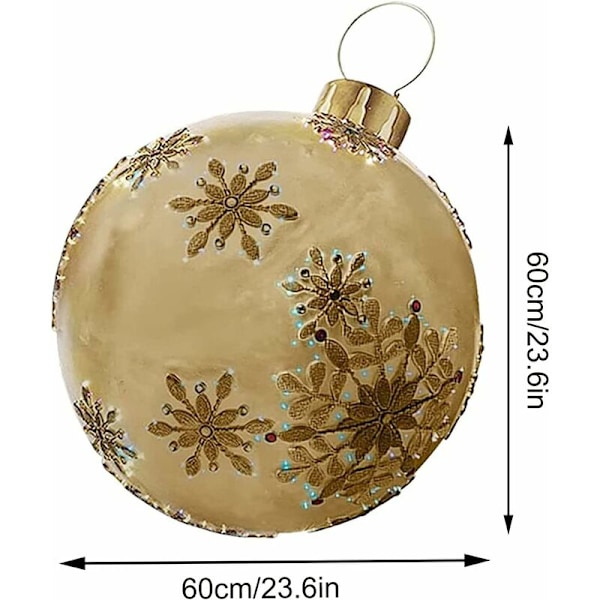 Juldekoration, 60 cm utomhus jul uppblåsbar boll, gigantisk jul uppblåsbar boll, julgransdekorationer, utomhus jul uppblåsbar