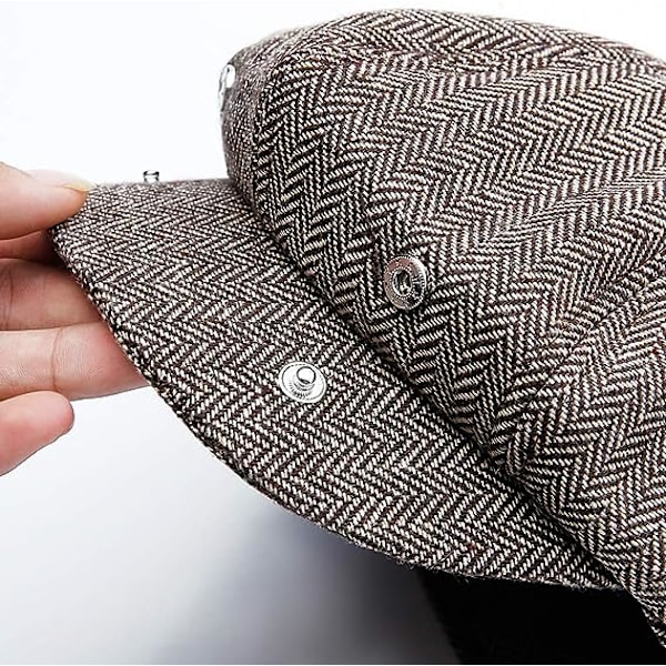 (mørk) Flad Beret Cap Mænd eller Kvinder Newsboy 8 Panel Fritid Hat