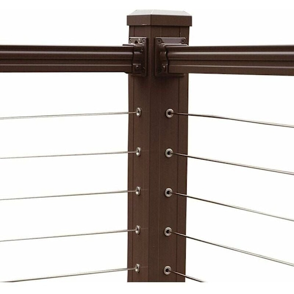 20 stk. beskyttelseshylser i rustfritt stål for 3/16 tommers kabelrekkverk, trestolper, DIY balustrade