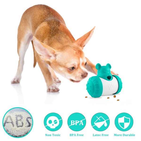 Interaktivt hundelegetøjsgodbidder dispenserer hvalpelegetøj Automatisk holdbart puslespil-legetøjs-langsom foder for at forbedre IQ, reducere kedsomhed, små mellemstore hunde C