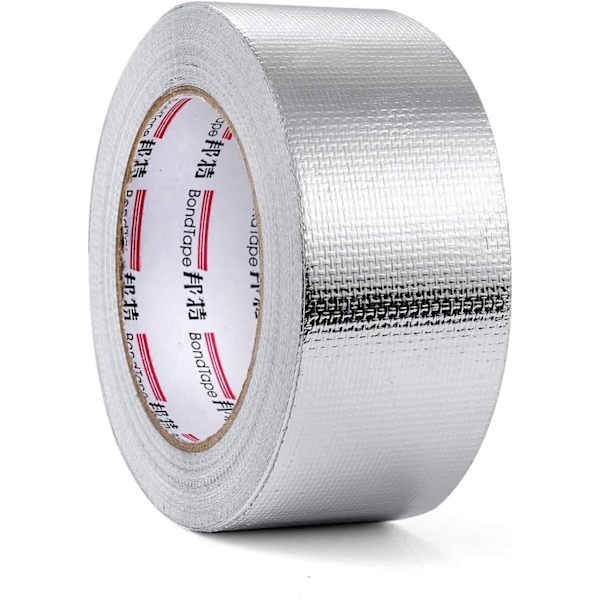 Selvklæbende tape, aluminiumsbånd, varmebestandig varmebeskyttelse, rivefast. Bredt aluminiumsforseglingstape med glasnetstof til forsegling af isolering