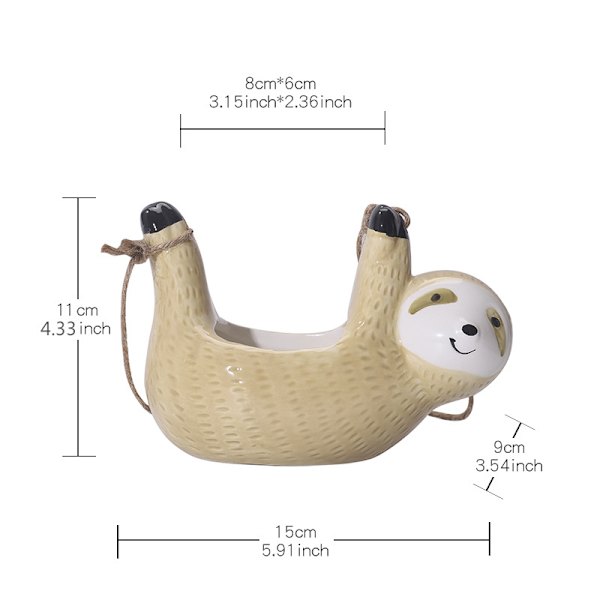 Stor diameter keramisk grov sten blomkruka för suckulenter (gul)