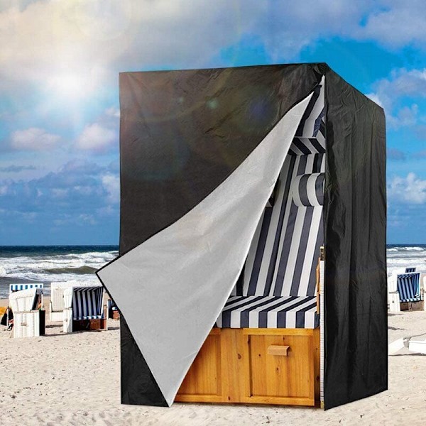 Skyddande överdrag för strandstol - vintertålig - 210D - Vattentät - riv- och UV-beständig - svart - 135 x 105 x 175/140 cm