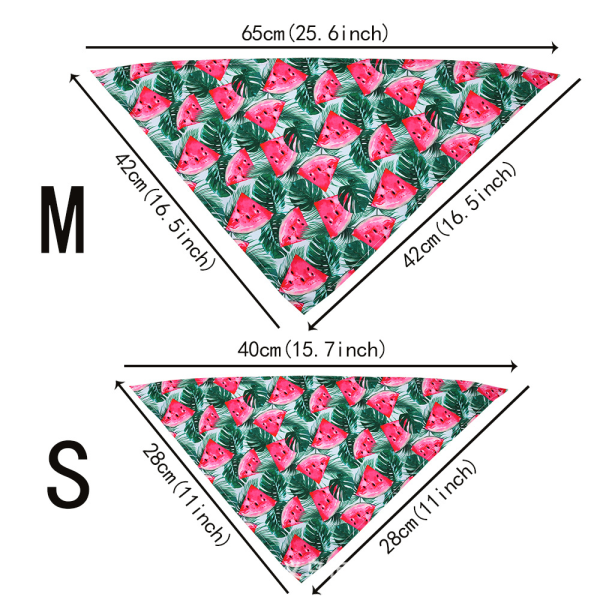 10 stk. (M) Pet Bandanas Sommer Hundebandana Hawaii Hundetørklæde Justerbare Pet Triangle Bibs Regnskov Frugt Flamingo Style Bandana