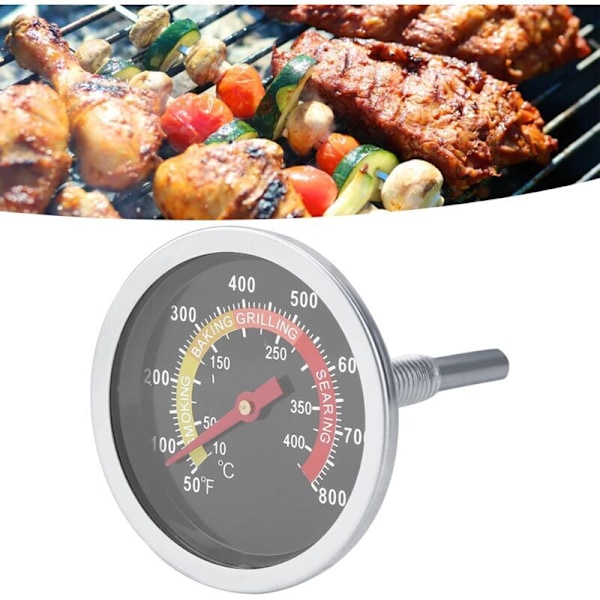 Grilltermometer, 7 cm Skive 50-800 ℉ Profesjonelt termometer i rustfritt stål Ovn BBQ Røyker Grilltermometer Kokk