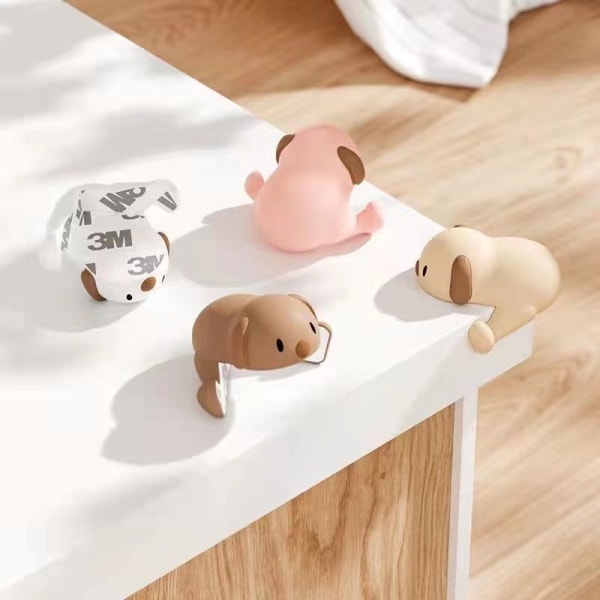 8pcs Cafe Baby Cartoon Safety Puppy Table Corner Protector Safety Soft Silicone Edge Protective Cover For Child Safety Furniture