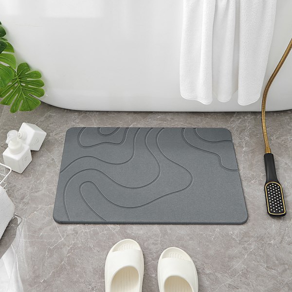 Halkskyddad badrumsmatta i diatoméjord, 23,5\" x 15,5\", superabsorberande, snabbtorkande badrumsmatta, multifunktionell, miljövänlig bad