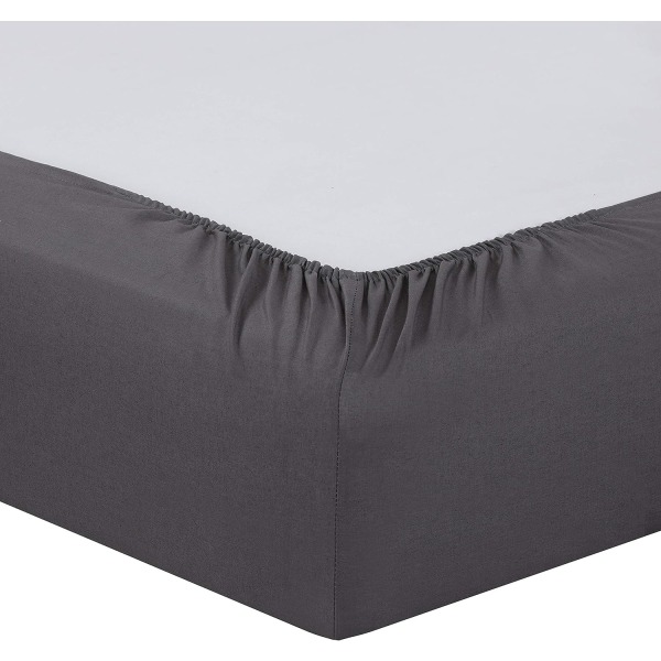 Tilpasset laken 150 x 200 cm - Farger: Antrasitt - Bomull: 57 tråder - 4 elastiske hjørner