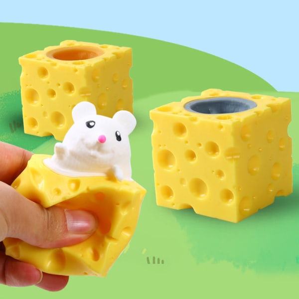 Decompression Cute Cheese Mouse Cup Squeeze and Vent Squirrel Cup Stress Relief Toy