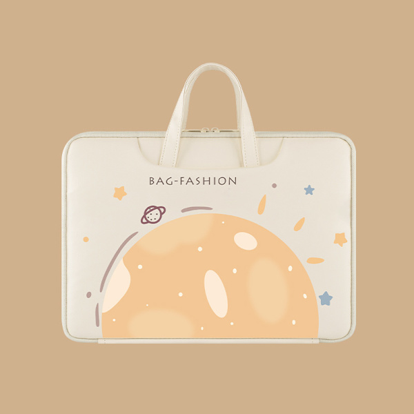 Laptopväska lock cartoon datorväska 15-tums planet off-white kan ställas in i resväska notebook handväska portfölj