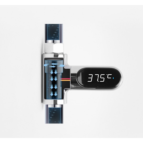 Suihkutermometri, vauvan kylpytermometri, Led-digitaalinen suihkulämpötilanäyttö, Celsius/Fahrenheit-näyttö, 360° kääntyvä näyttö, perhekylpyyn